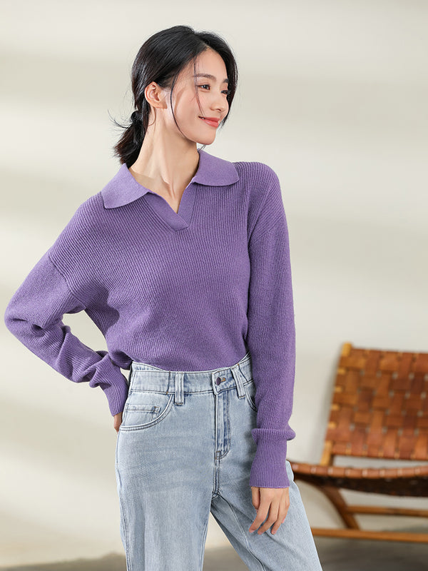 Women's Knit Polo Sweater