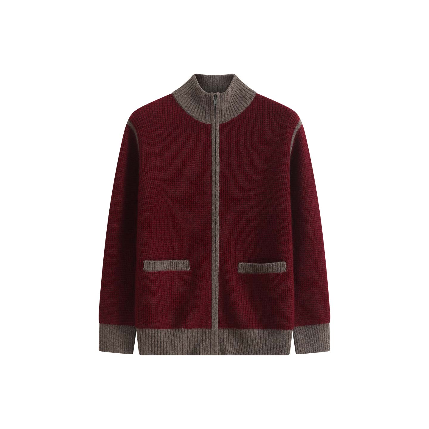 Men's Red Yak Waffle Zip Cardigan – SHOKAY
