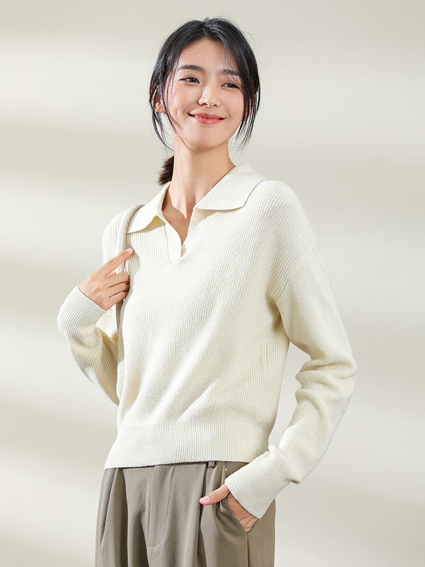 Women's Knit Polo Sweater