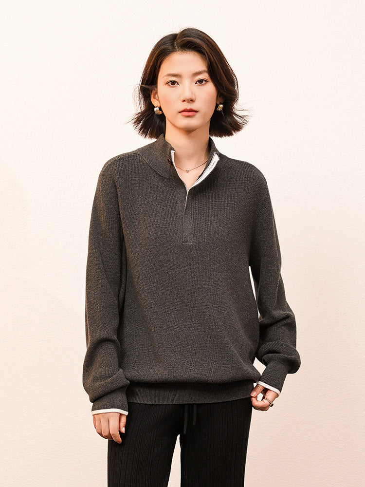 Shoton Pullover – Sustainable Double Layer Collar Knit – SHOKAY