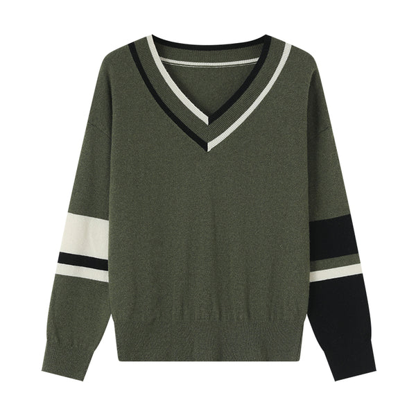 Himalaya Women's V-neck Colorblock Sweater